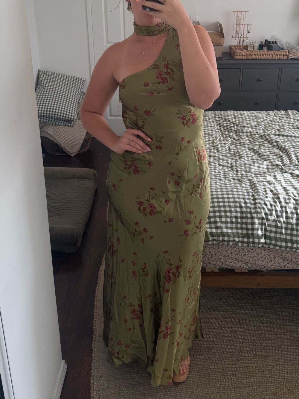 Reformation Jazzlyn Silk Dress in Demi - Size 10 - Picture 6 of 6